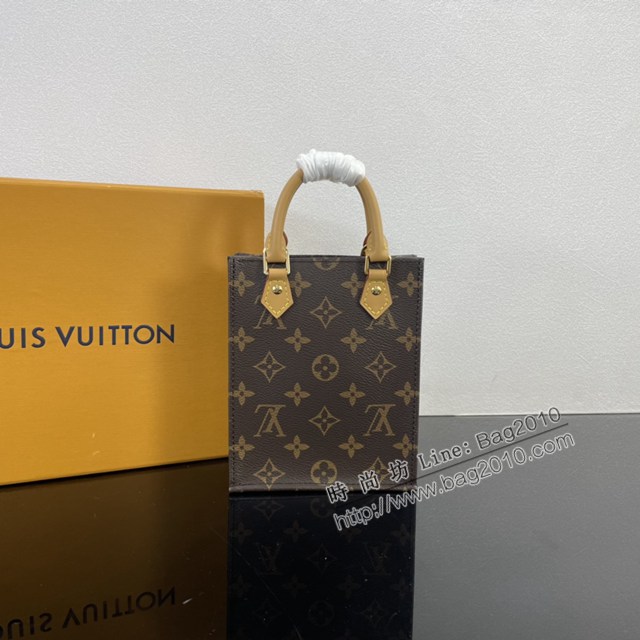 Lv路易威登2023專櫃新款Petit Sac Plat手袋 LV老花手機包迷你手提托特包 M81295 ydh5213